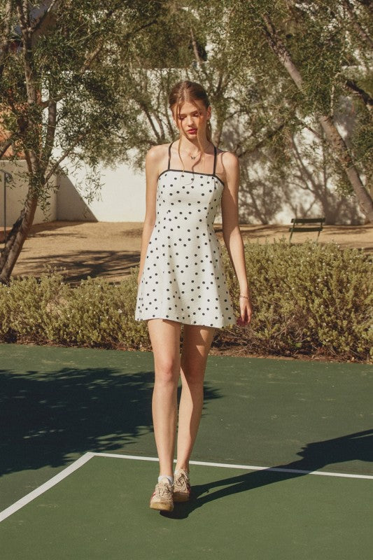 Olivia Polka Dot Back Cutout Dress