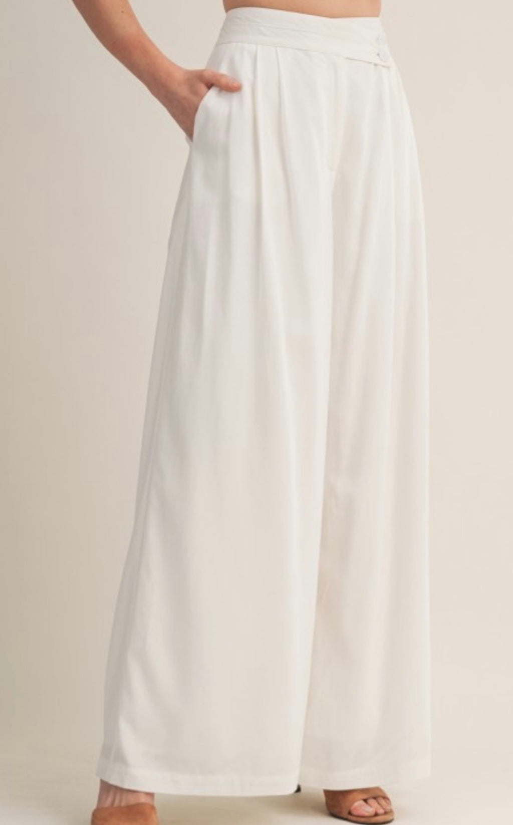 Destiny White Asymmetrical Pants