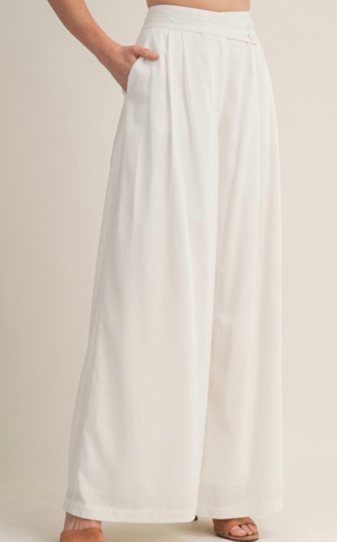 Destiny White Asymmetrical Pants