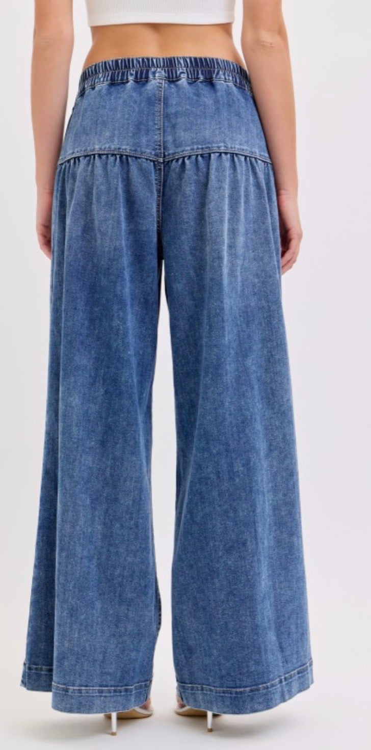 Stephanie 4 Button High Rise Wide Leg