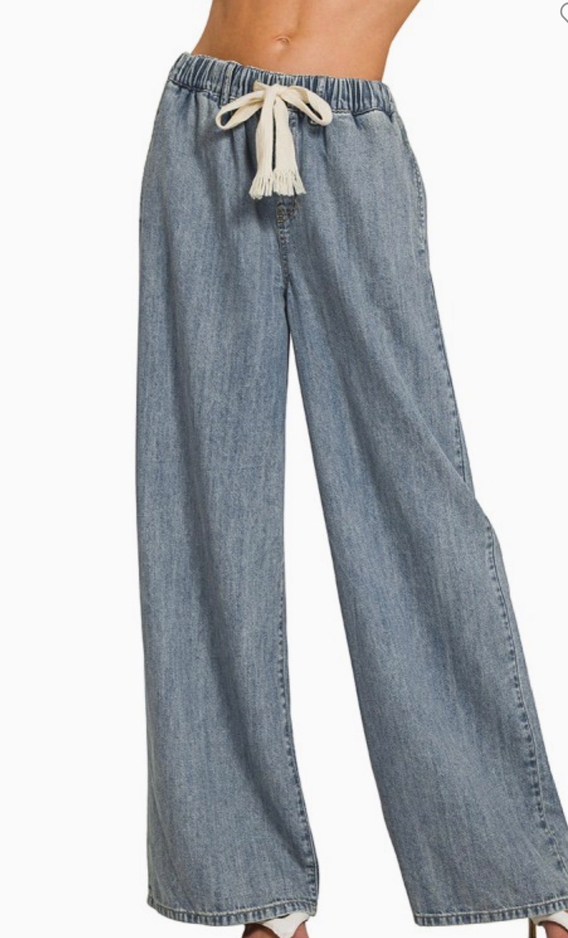 Sharol Wide Leg Elastic Waistband Pants