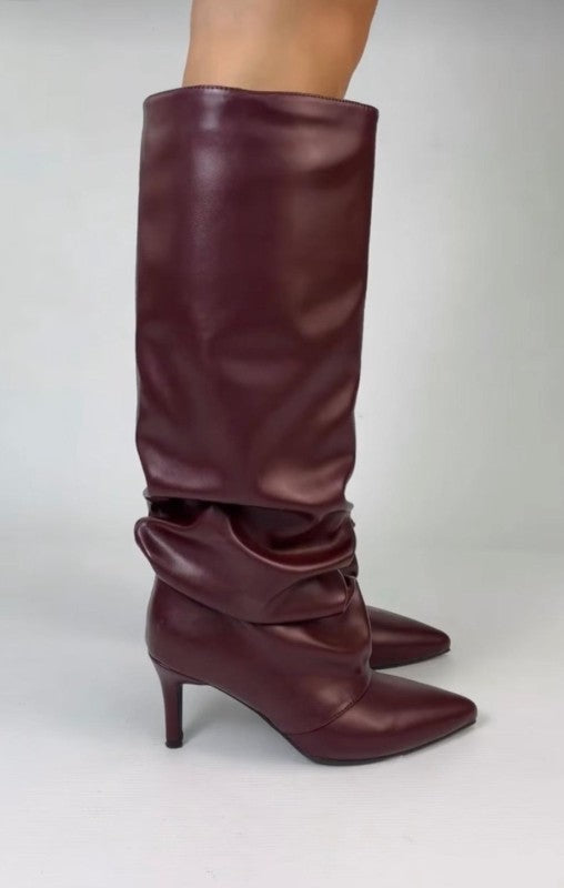 Beatrice Brown Heeled Boot