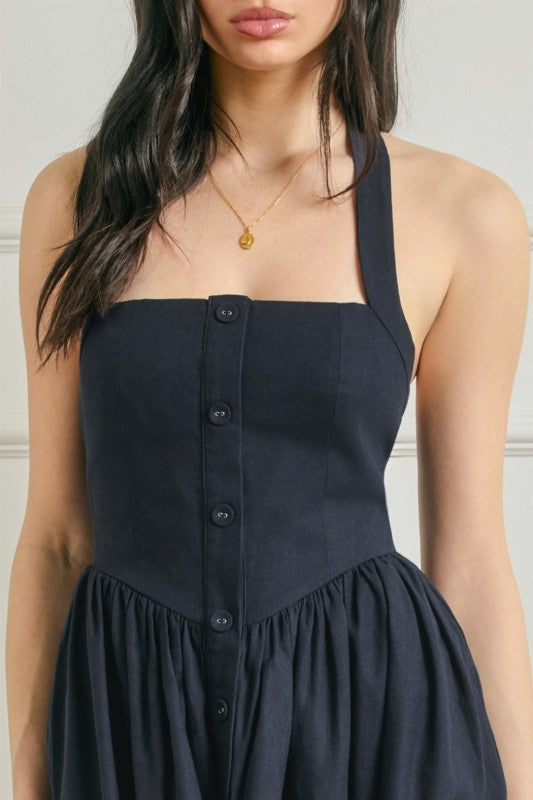 Ariana Flare Halter Mini Dress