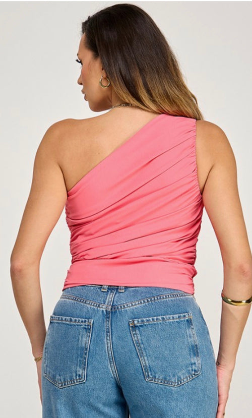 Andreina Coral One Shoulder Top