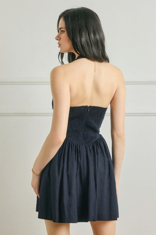 Ariana Flare Halter Mini Dress