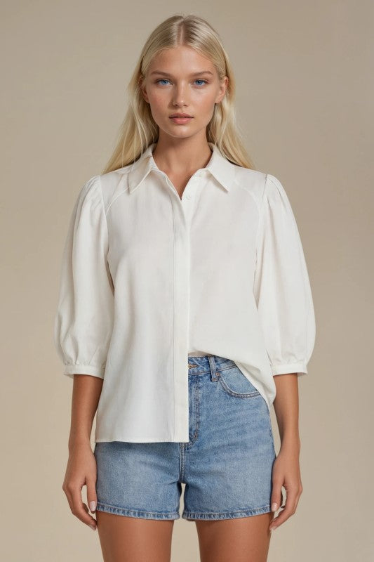 Susanna Balloon Sleeved Button Down Shirt