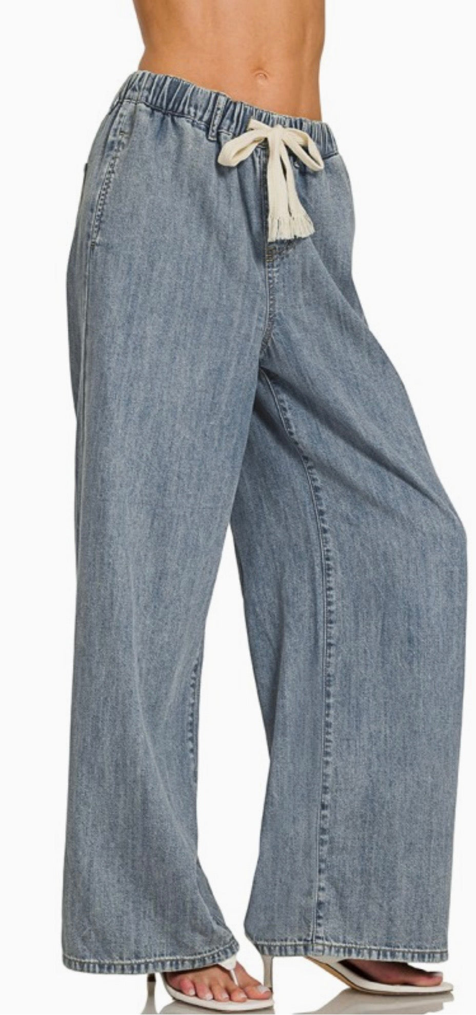 Sharol Wide Leg Elastic Waistband Pants