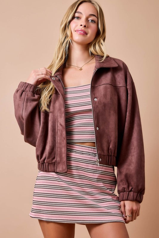 Beatrice Suede Oversized Jacket