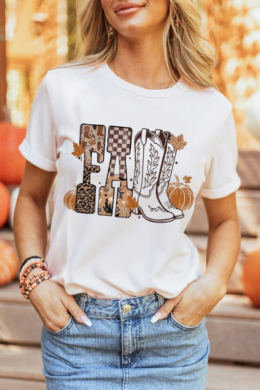Fall Letter Print T-shirt