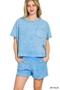 Halo Snow Washed Top & Shorts