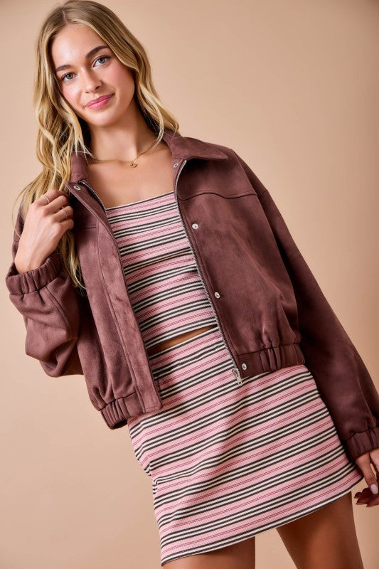 Beatrice Suede Oversized Jacket