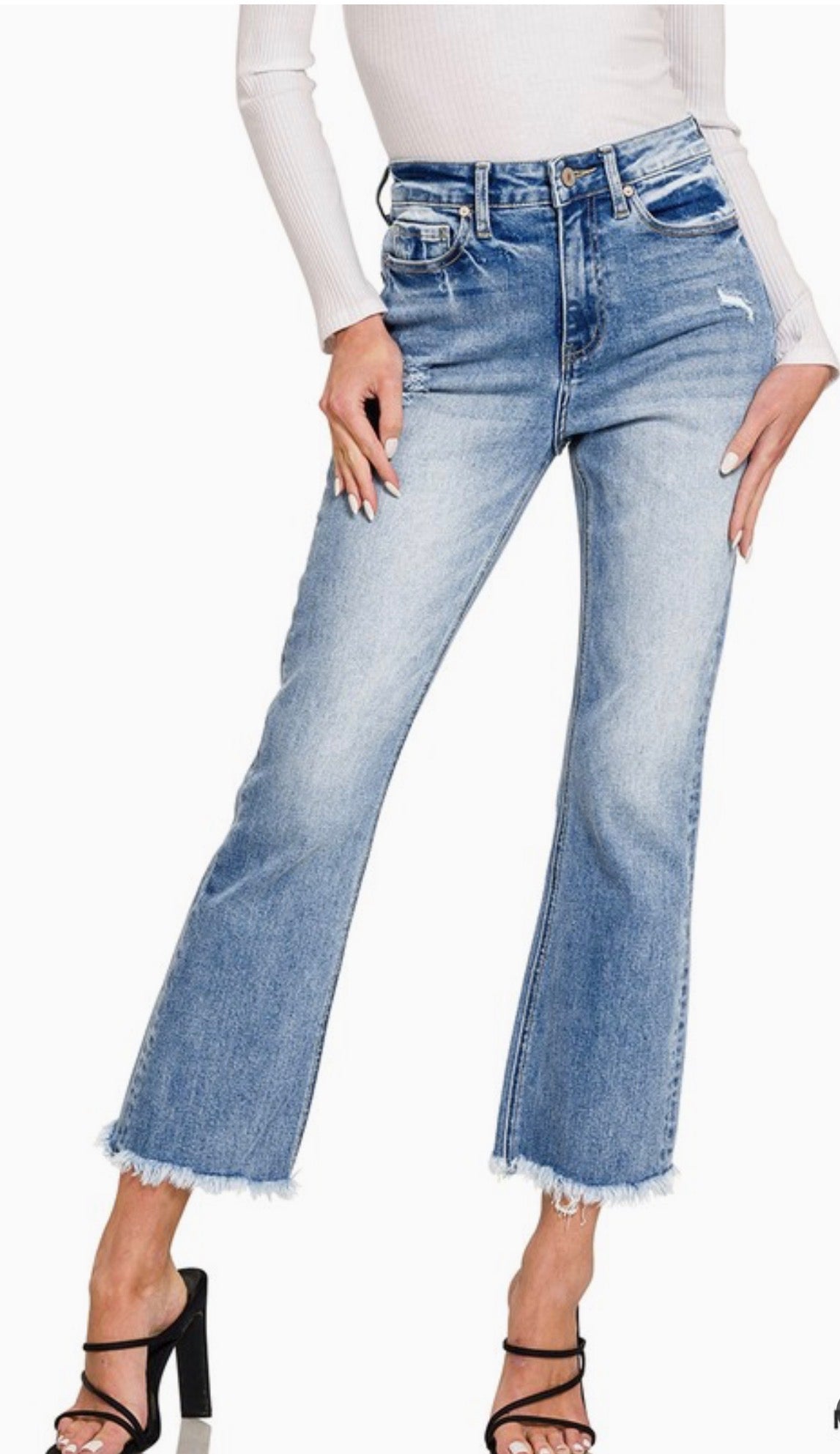 Gabby High Rise Cropped Denim Pants