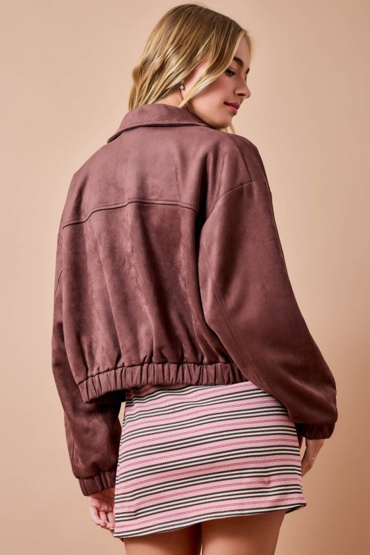 Beatrice Suede Oversized Jacket