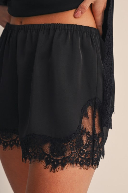 Emily Lace Satin Shorts
