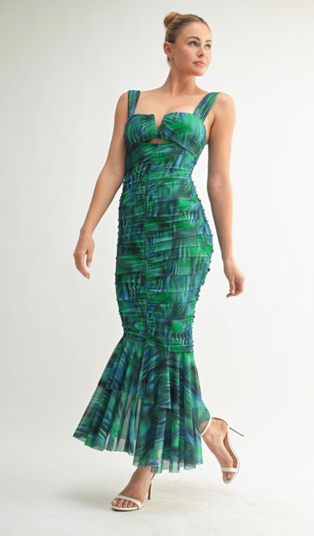 Taylor Tropical Wave Mermaid Dress
