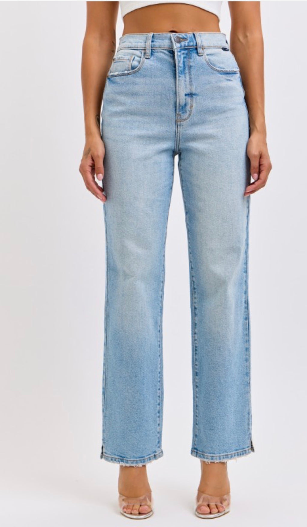 Malory High Rise Jean with Mini Slit