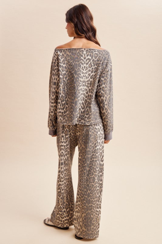 Annie Leopard Off Shoulder Set