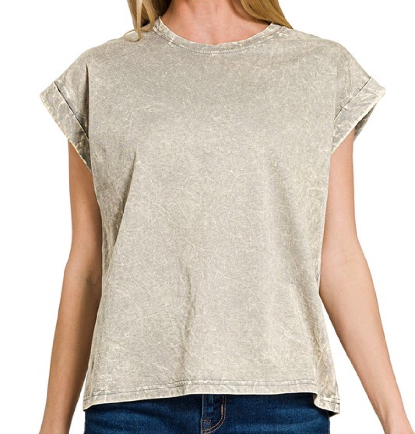 Samantha Sleet Crinkle Round Neck