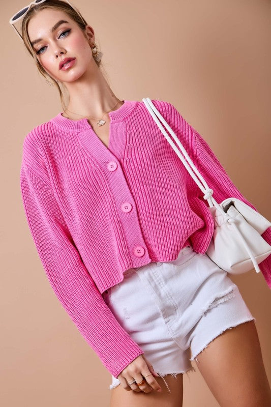 Larissa Washed Button Down Cardigan