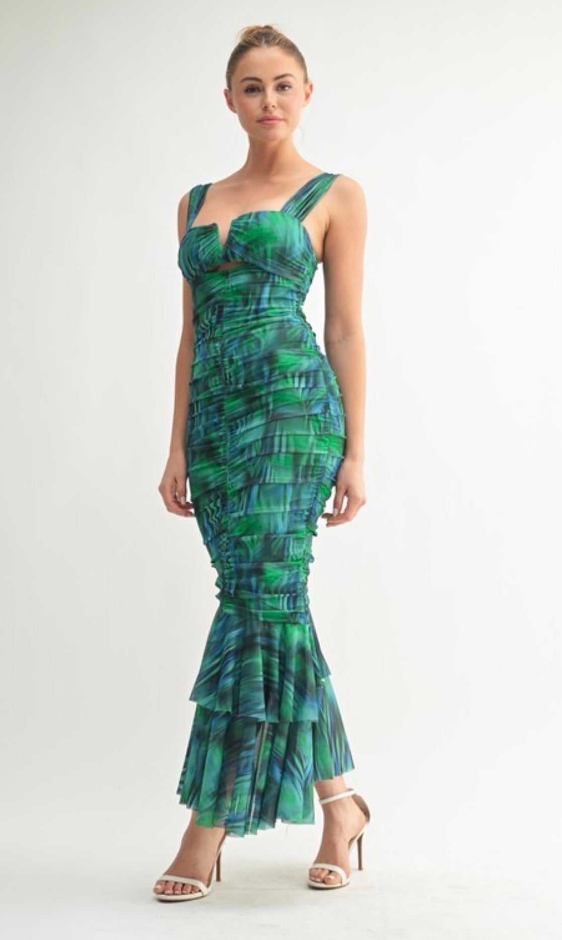 Taylor Tropical Wave Mermaid Dress