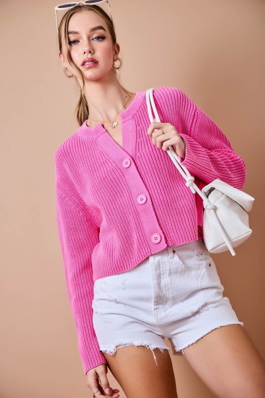 Larissa Washed Button Down Cardigan