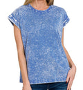 May Classic Blue Crinkled Round Neck