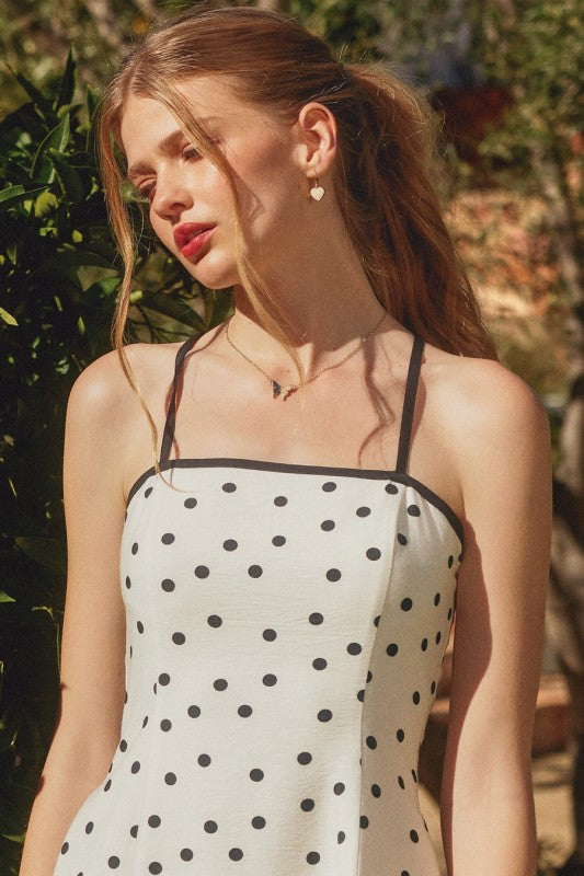 Olivia Polka Dot Back Cutout Dress