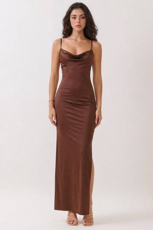 April Cowl Neck Maxi Dress