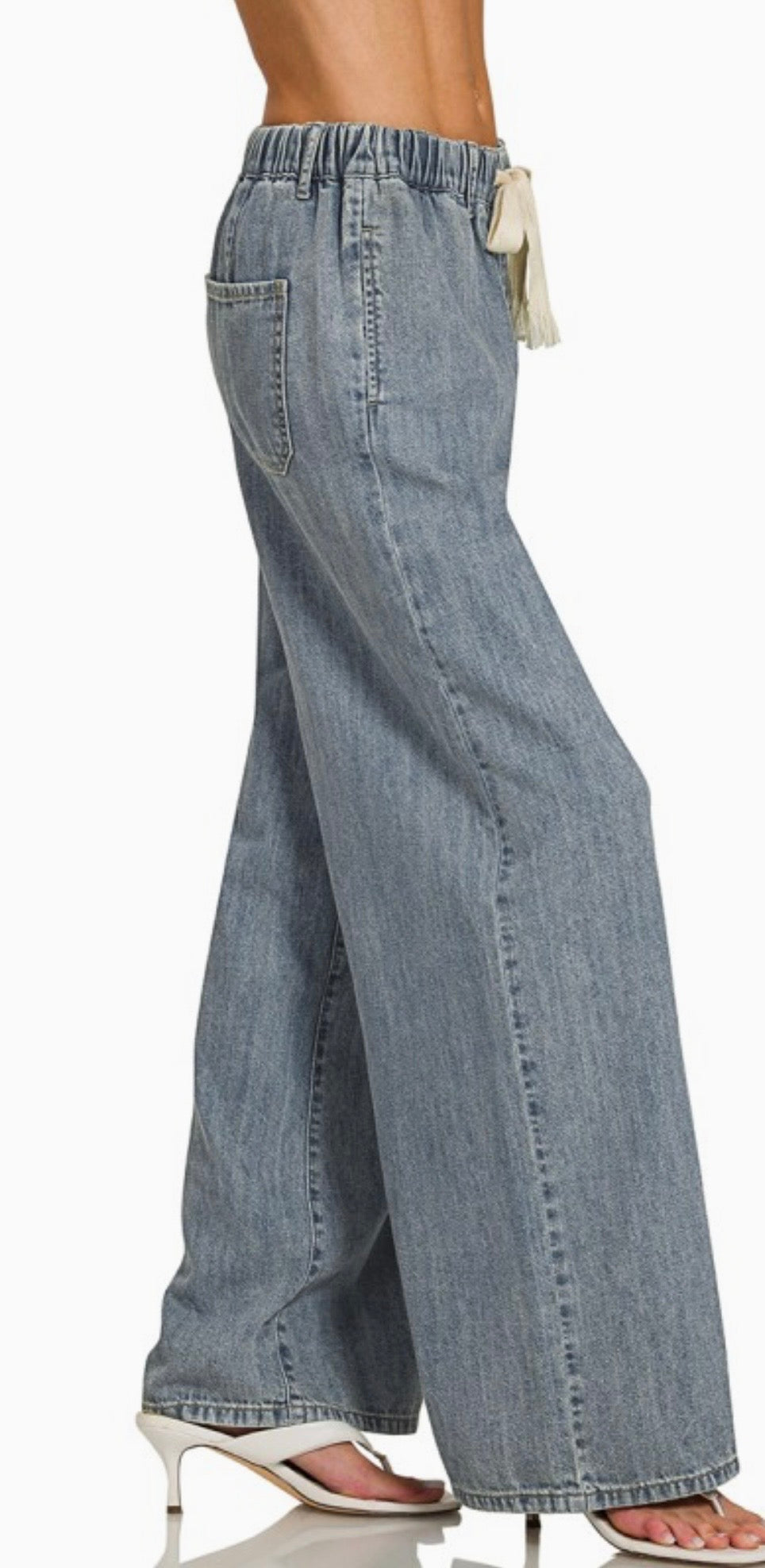 Sharol Wide Leg Elastic Waistband Pants