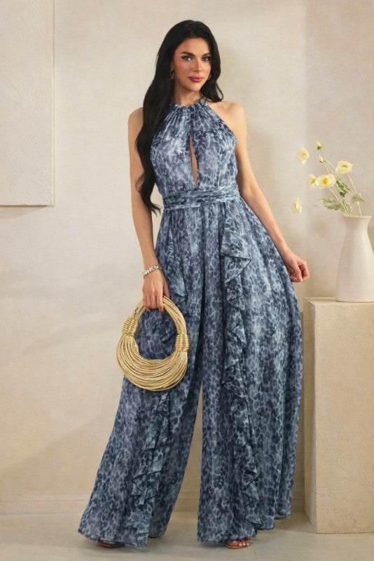 Jenn Ruffle Details Wide Leg Jumpsuit