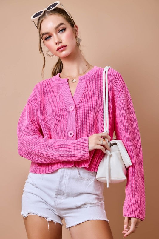 Larissa Washed Button Down Cardigan